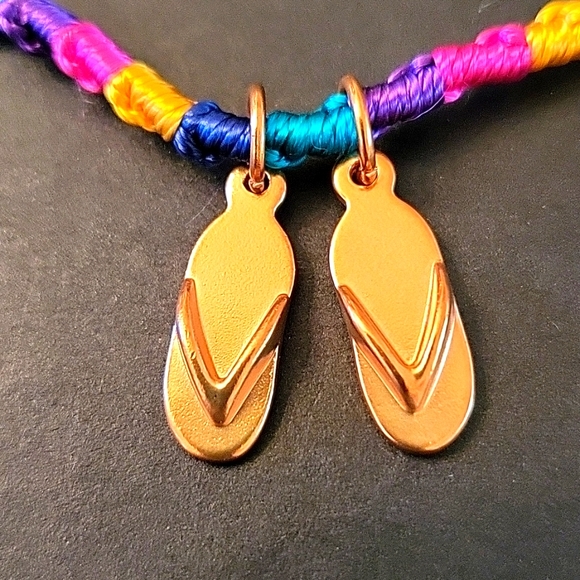 NEW Jennifer Lopez J-Lo Multi-color Woven Bracelet/Anklet! NWOT - Picture 9 of 12